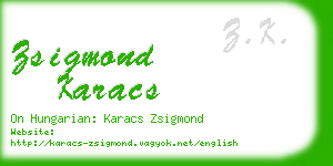 zsigmond karacs business card